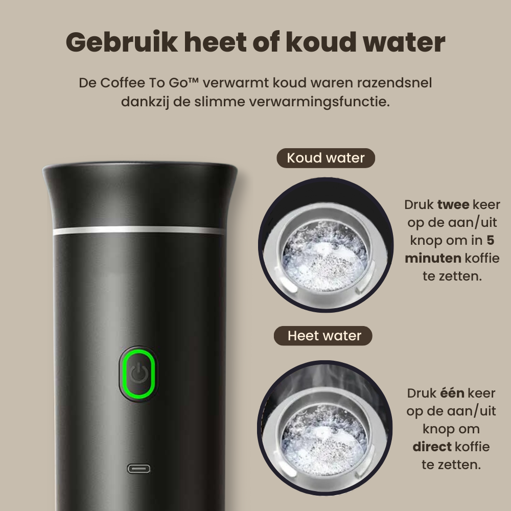Coffee To Go™ - Het draadloze 3 in 1 koffiezetapparaat