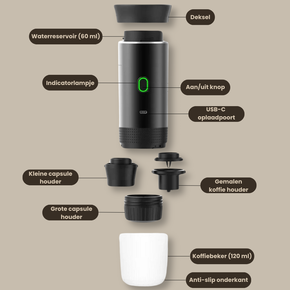 Coffee To Go™ - Het draadloze 3 in 1 koffiezetapparaat