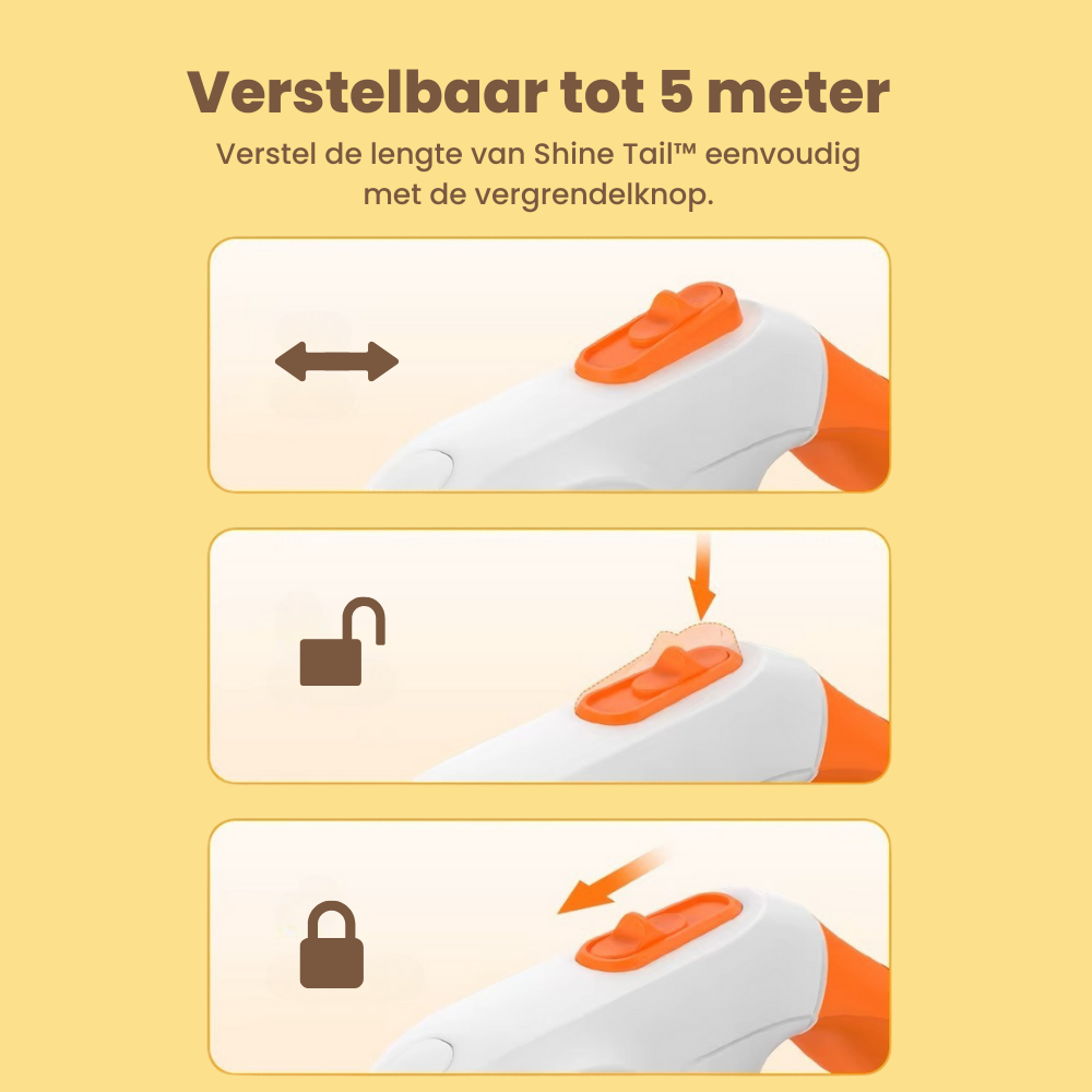 Shine Tail™ - Hondenriem met zaklamp en LED verlichting