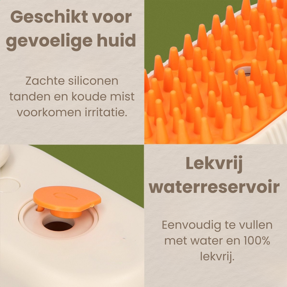 Fluffy Steam™ - Vachtverzorgingsborstel voor katten