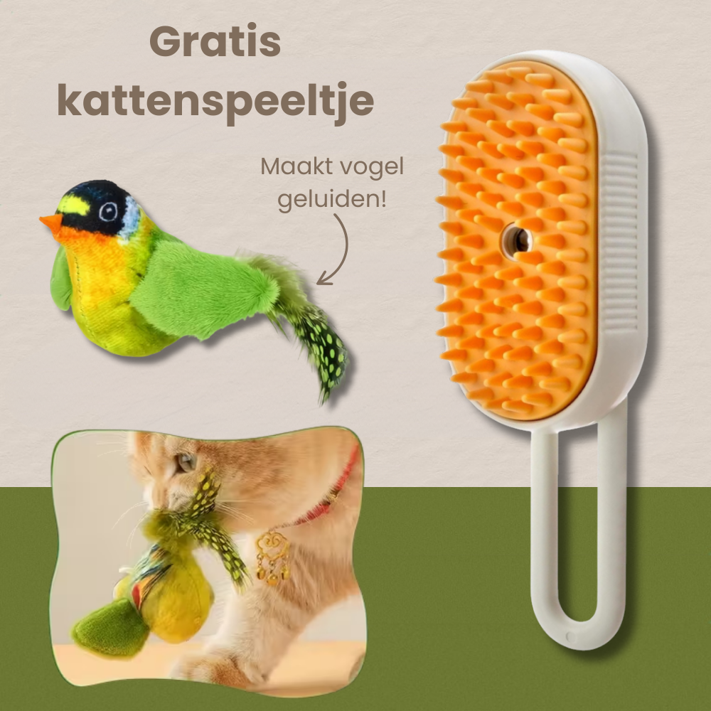 Fluffy Steam™ - Vachtverzorgingsborstel voor katten