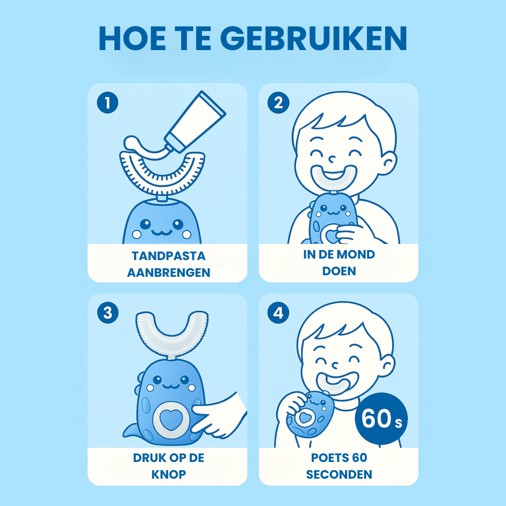 Happy Brush™ - Ultrasone 360° kindertandenborstel