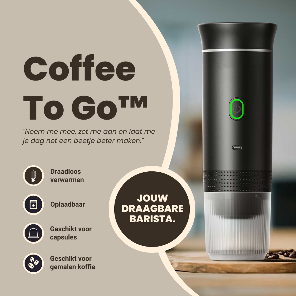 Coffee To Go™ - Het draadloze 3 in 1 koffiezetapparaat