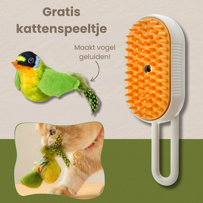 Fluffy Steam™ - Vachtverzorgingsborstel voor katten
